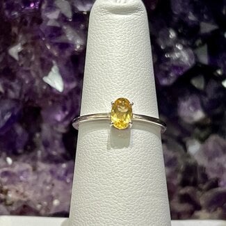 Citrine Rings - Size 7 Oval Faceted - Sterling Silver
