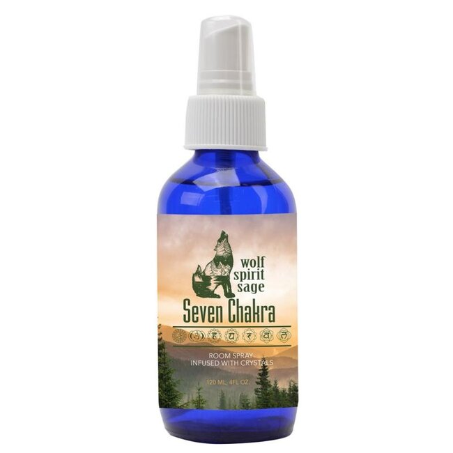 7 Seven Chakra Spray 4 oz - Crystal Infused Balance Healing & Energy Cleansing Room Spray
