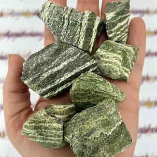 Green Zebra Serpentine (Green Tiger Eye) - Rough Raw Natural