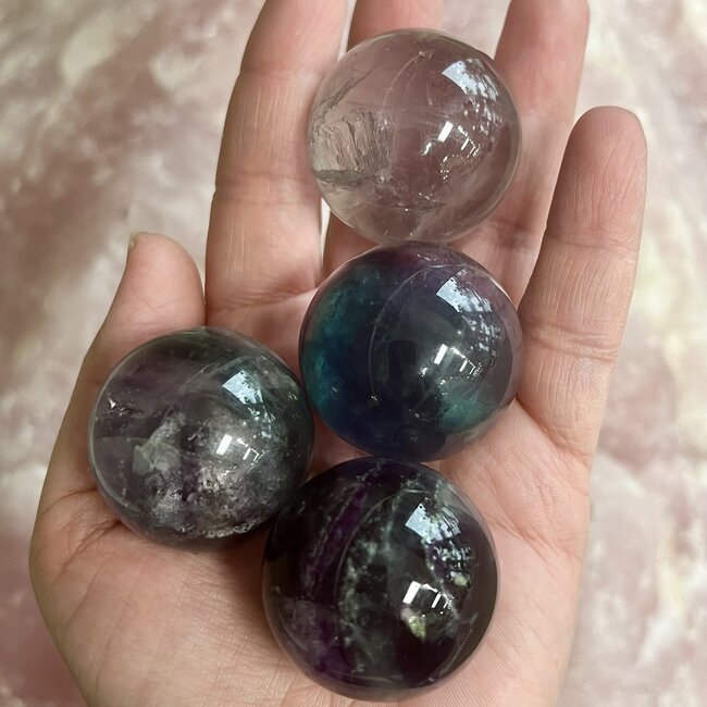 Rainbow Fluorite Spheres Orb Globe- 35-40mm