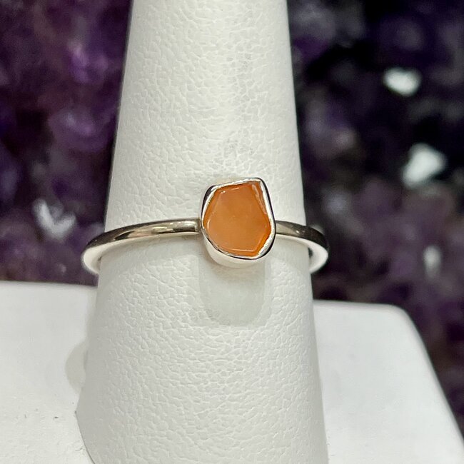 Carnelian Rings - Size 10 Bezel Rough Raw Natural - Sterling Silver