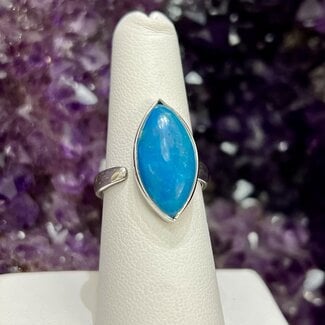 Turquoise Marquee Adjustable Ring - Sterling Silver