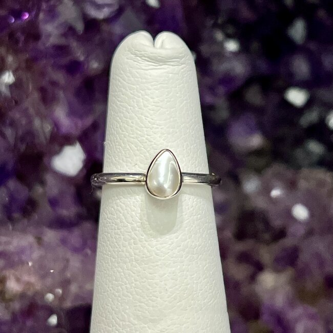 Pearl Rings - Size 4 Teardrop Pear - Sterling Silver