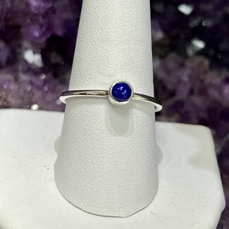 Lapis Lazuli Rings - Size 5 Round - Sterling Silver