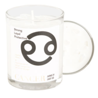 Cancer Zodiac Candle with Opalite Crystals - 10oz, Essential Oil Soy Wax Candle