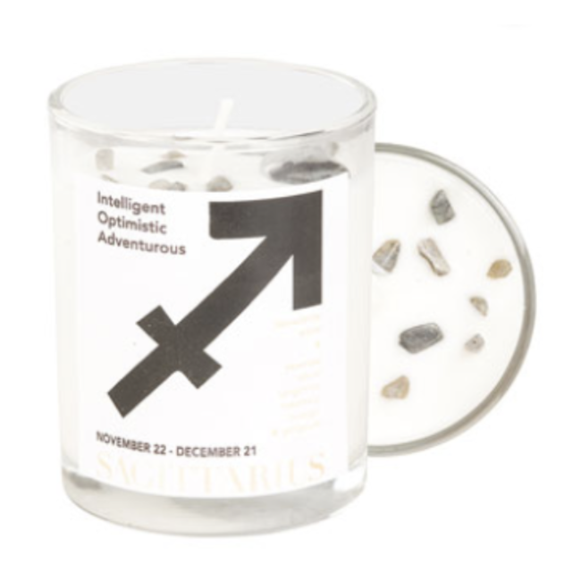 Sagittarius Zodiac Candles - Labradorite - 10oz Essential Oil (Tangerine Rosemary Orange & Geranium)Soy Wax - Astrology