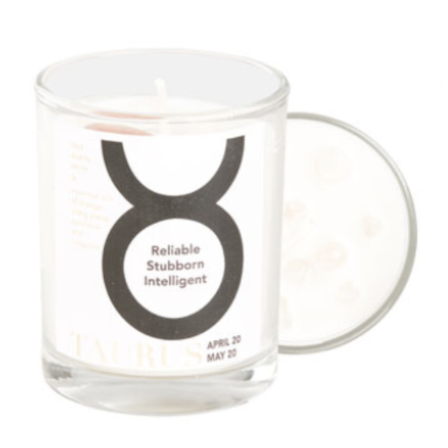 Taurus Zodiac Candles - Rose Quartz - 10oz Essential Oil (Orange Ylang Ylang Patchouli & Tangerine) Soy Wax - Astrology