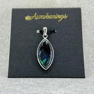 Australian Opal Pendant - Marquise Marquee - Sterling Silver