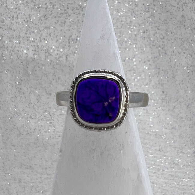 Sugilite Ring - SIze 5 Square - Sterling Silver