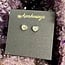 Labradorite Earrings - Hearts Studs Bezel Set - Sterling Silver