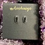 Black Tourmaline Earrings - Coffin Studs - Sterling Silver