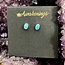 Turquoise Earrings - Oval Studs Bezel Set - Sterling Silver