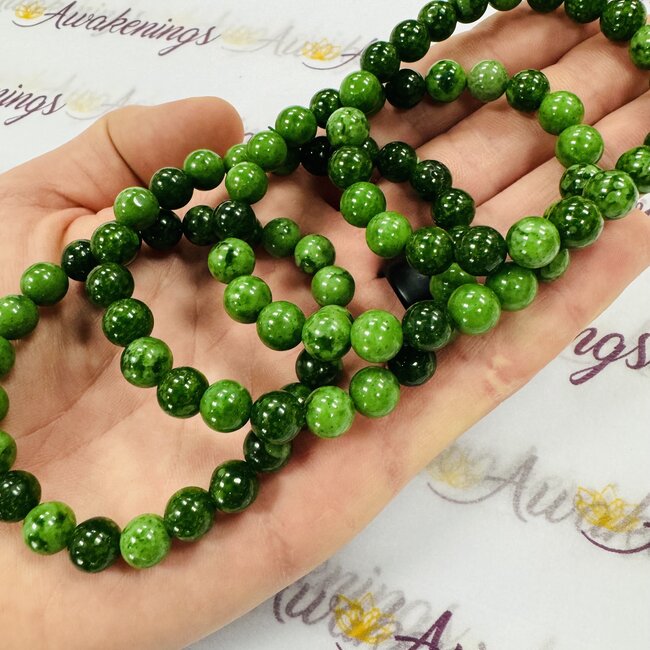 Green Strawberry Quartz (Guava) Bracelets (AA Grade) - 8mm