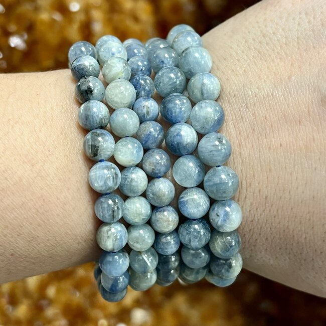 BLUE MOON Bracelet- Black Tourmaline, Arfvedsonite, Labradorite, Kyanite,  Sodalite, Angelite, Blue Chalcedony & Moonstone — Moksa Malas