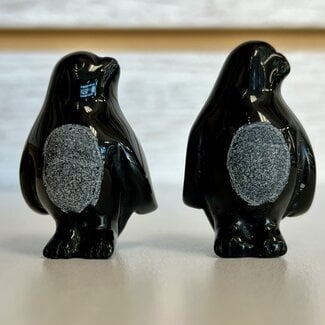Black Obsidian Penguin (1.5") - Small Animal Figurine