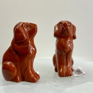 Red Jasper Dog - Small 2" Animal Carvings