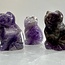 Chevron (Dream) Amethyst Cats Kitten Kitty - Medium 1.5" Carvings, Figurine  Animal