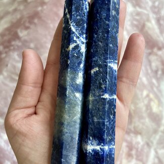Sodalite Faceted Wand - Large (5-6") Point