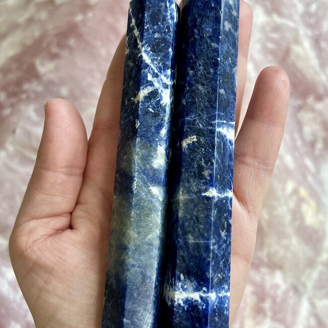 Sodalite Faceted Wand - Large (5-6") Point