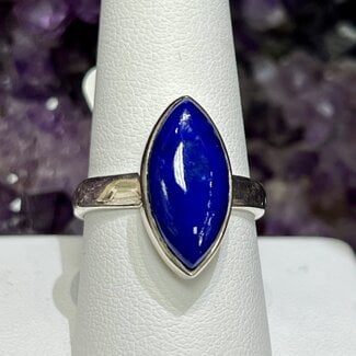 Lapis Lazuli Rings - Size 9 Marquise Marquee - Sterling Silver