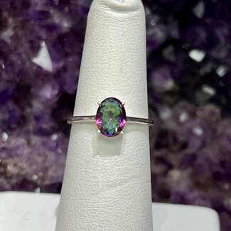 Mystic Topaz Rings - Size 6  Faceted Round - Sterling Silver