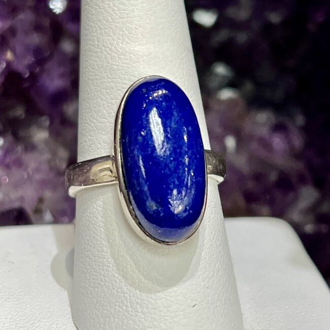 Lapis Lazuli Rings - Size 9 Oval - Sterling Silver