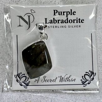 Purple Labradorite Pendant - 'Marquise Marquee' Sterling Silver