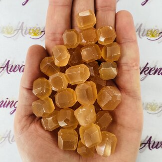 Honey (Peach) Calcite Tumbled - Pocket Stone