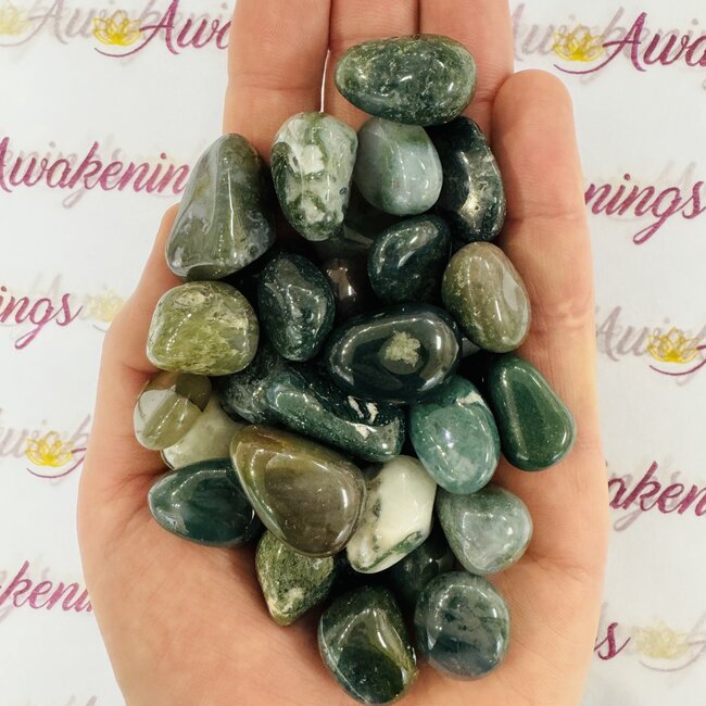 Moss Agate - Tumbled Smooth