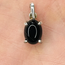 Black Onyx Pendant-Oval Sterling Silver
