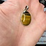 Gold Tigers Eye Oval Pendant-Sterling Silver