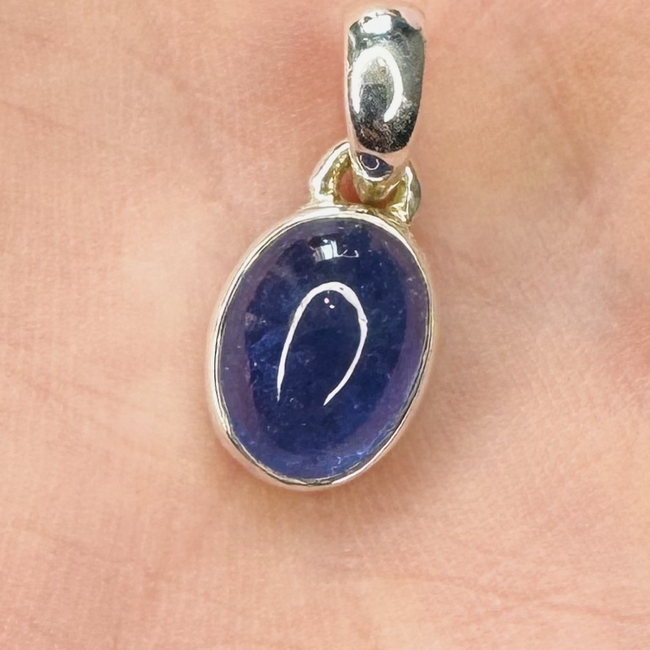 Tanzanite Pendants - Oval Bezel Set - Sterling Silver