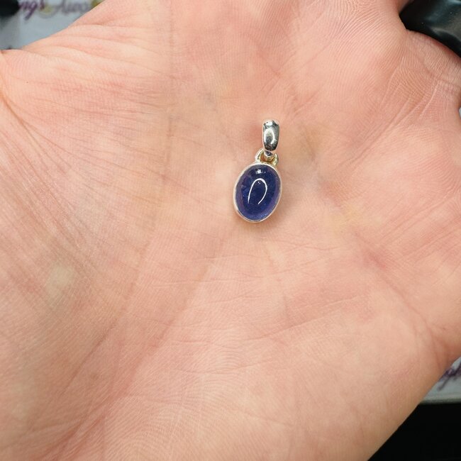 Tanzanite Pendants - Oval Bezel Set - Sterling Silver