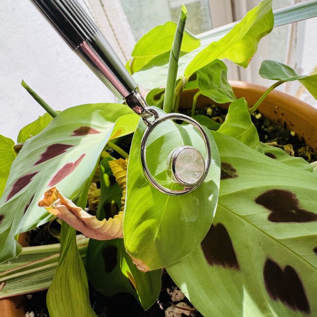 Rose Quartz Pendants - Round Decorative Sterling Silver