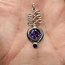 Amethyst Faceted Unalome Pendant - Crescent Moon Sterling Silver