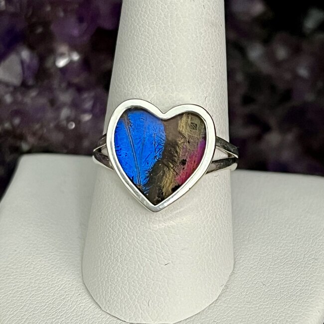 Mixed Butterfly Ring - Size 10 Heart Sterling Silver - Emerge Collection