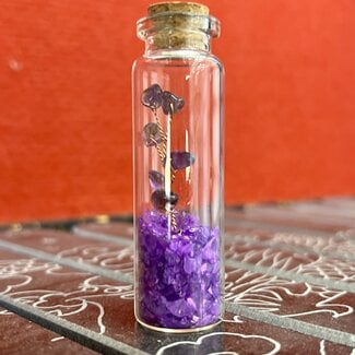 Amethyst Vial - Chips Rough Raw Natural