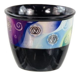 Ceramic Chakra Smudge Pot - 5" x 4"