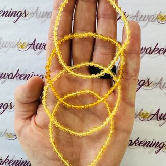 Gold Yellow Amber Bracelets - 3 - 4mm Mini