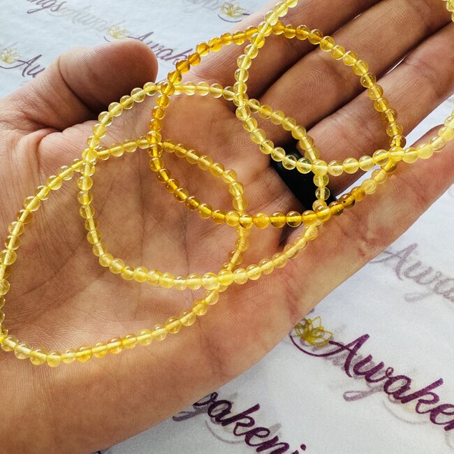 Gold Yellow Amber Bracelets - 3 - 4mm Mini