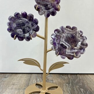Chevron Dream Amethyst Flowers on Pin Stand