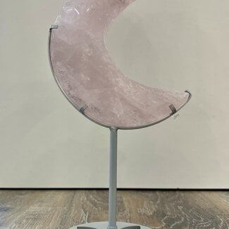 Rose Quartz Crescent Moon on Large Stand Pin