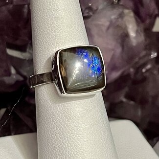 Boulder Opal Size 8 Ring-Sterling Silver