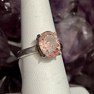 Lepidocrocite (Orire Quartz) Ring - Size 6.5 Oval Faceted - Sterling Silver