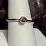 Garnet Ring-Round Size 9 Faceted Sterling Silver