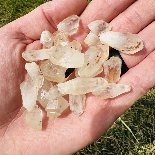 Hollandite in Clear (Crystal) Quartz Points - Rough Raw Natural