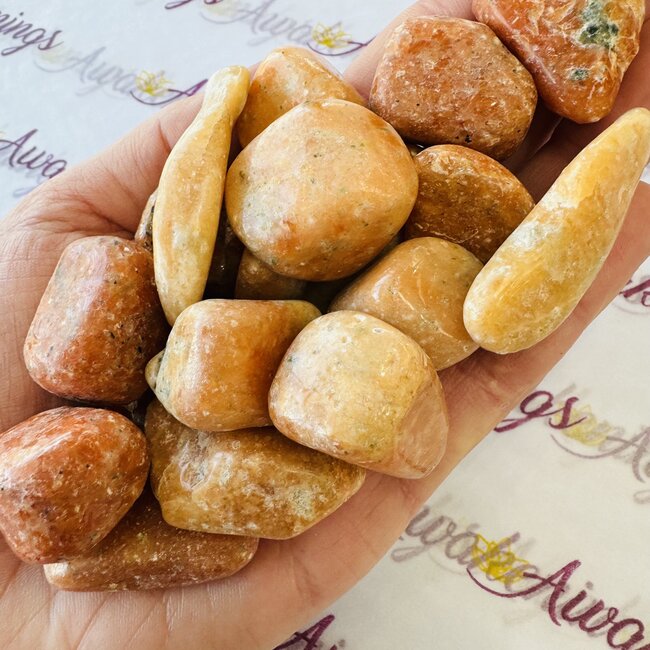 Dark Orange Calcite - Tumbled