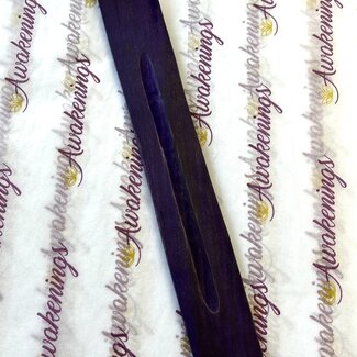 Incense Stick Burner Wood Canoe Sled Ash Catcher Holder - Purple 10"