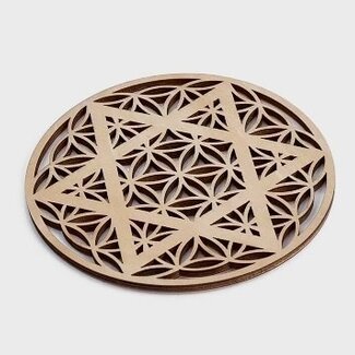 Crystal Grids - Star of David - Sacred Geometry - Wooden Board Cutout - Intention Manifestation