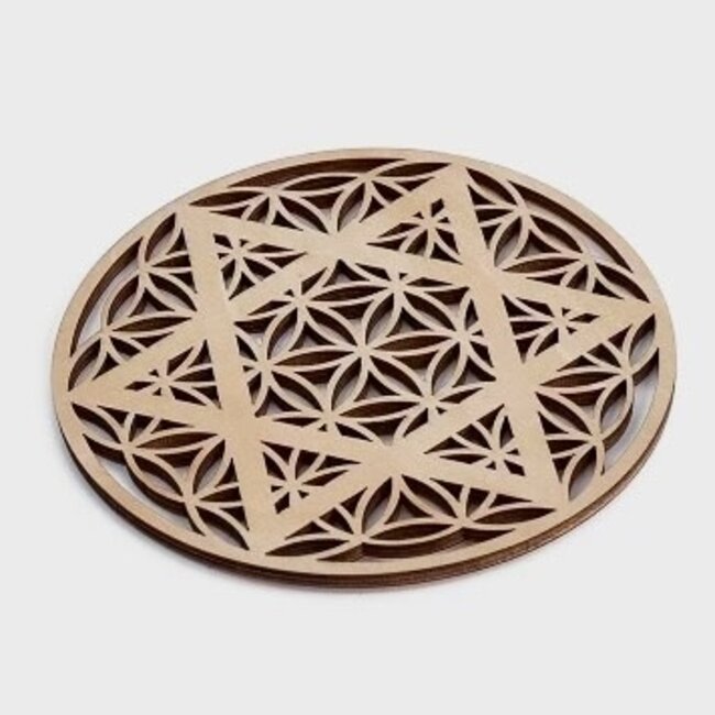 Crystal Grids - Star of David - Sacred Geometry - Wooden Board Cutout - Intention Manifestation